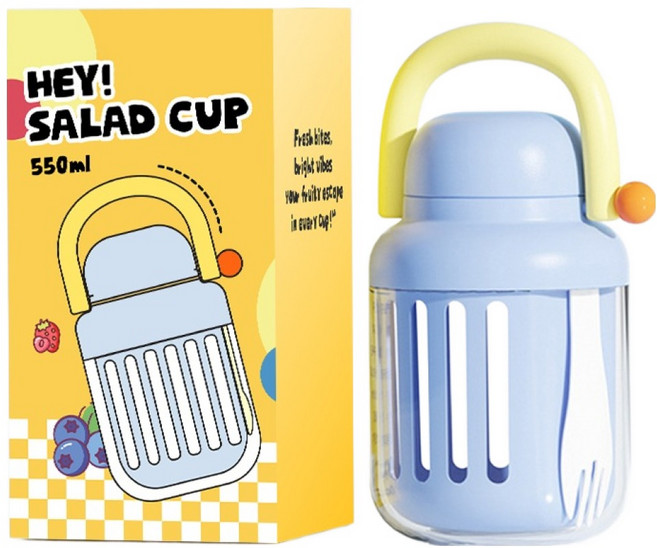 하우즈룸 헤이 샐러드 과일컵, 블루, 1개