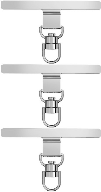 아이작큐브 스마트폰 스트랩 연결고리 360도 태그홀더, 01 실버, 3개