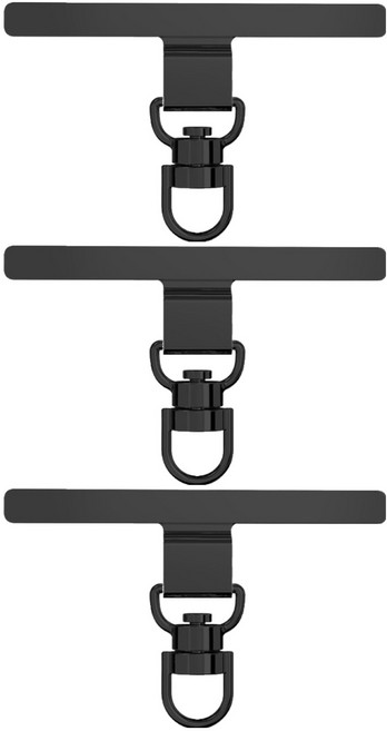 아이작큐브 스마트폰 스트랩 연결고리 360도 태그홀더, 02 블랙, 3개