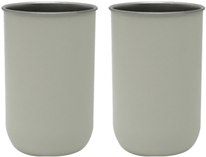 에브리윅 304 스테인레스 양치 칫솔 이중 화장실컵, 2개, 아이보리