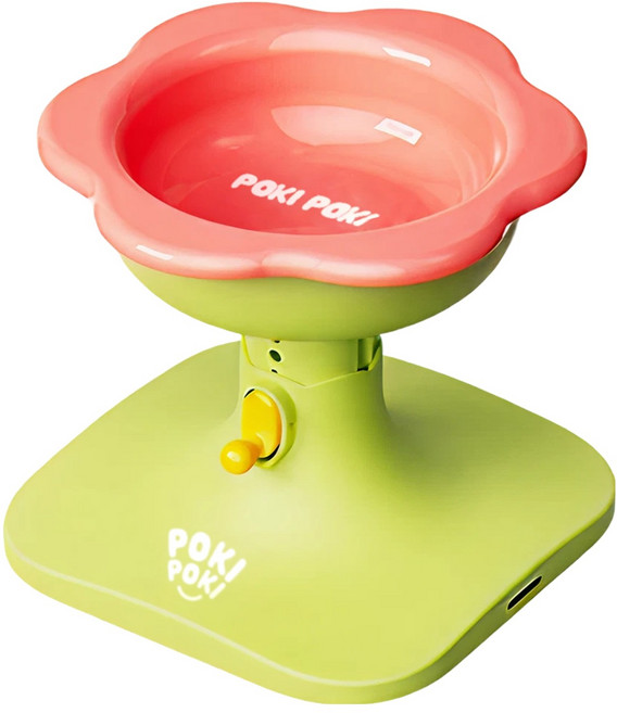 퍼키퍼키 반려동물 해피보울 높이조절 식기, 1개, 레드 + 그린