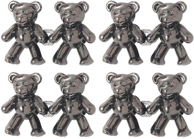 앙플러스 곰돌이 바지 허리 조절 클립 버클 단추 34 x 22mm, 블랙, 4개