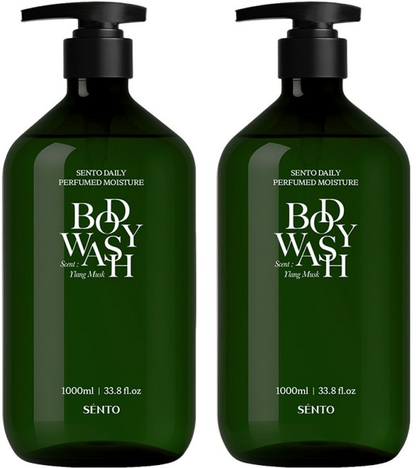 센토 데일리 퍼퓸드 모이스처 바디워시 일랑머스크향, 1L, 2개