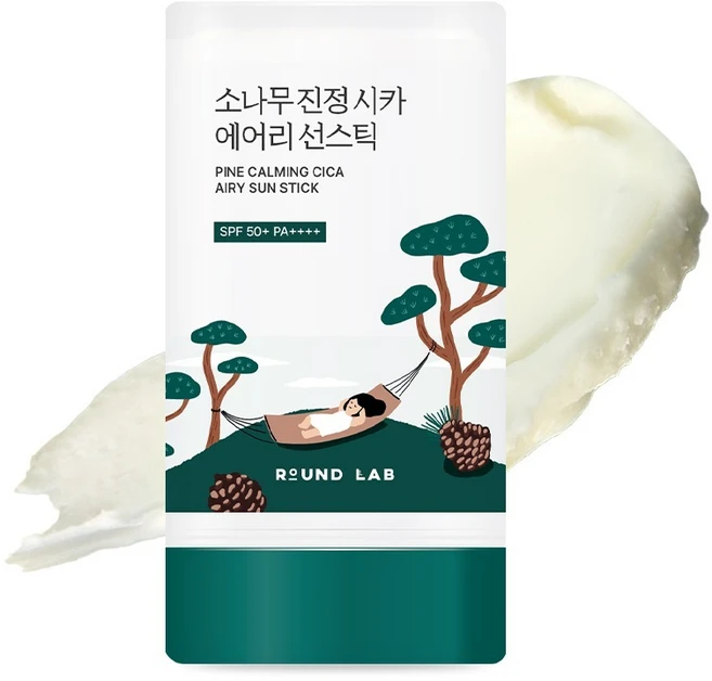 라운드랩 소나무 진정 시카 에어리 선스틱 SPF50+ PA++++, 19g, 1개 - 쿠팡
