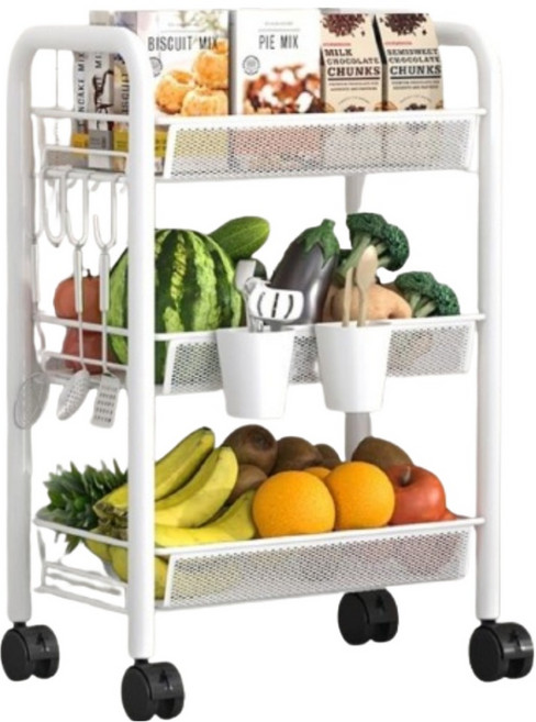 小麥購物 多層整理置物架 L1246, 白色, 3層