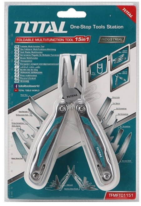 토탈툴스 TOTAL 15가지 기능 맥가이버 플라이어 TFMFT01151, 1개