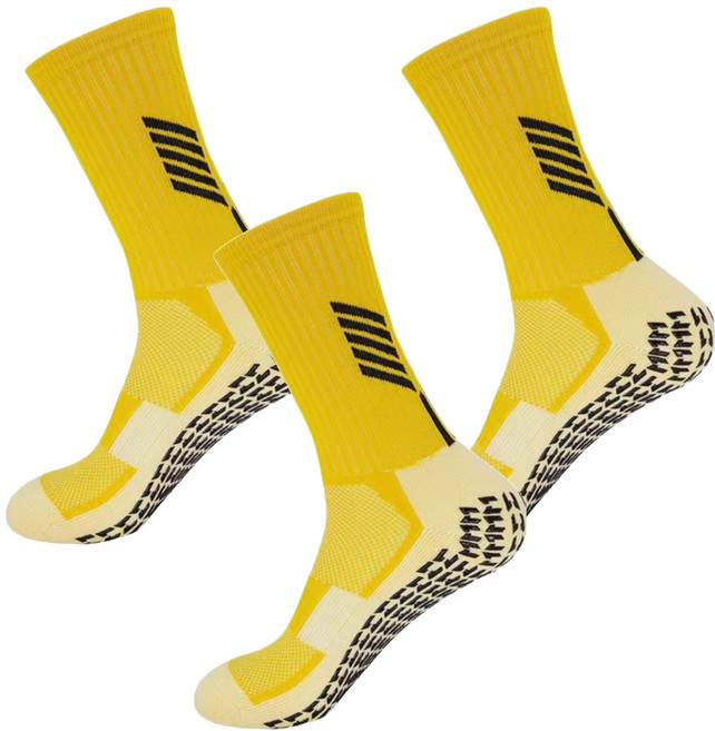 올트렌드 남성용 편안하고 다양한 스포츠 양말, 엘로우, 3개