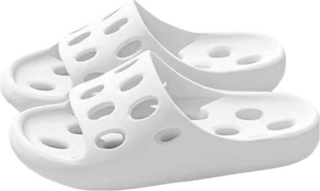 블럭마트 구멍송송 물빠짐 욕실화, 화이트, 1개