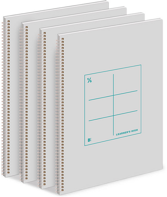 비플라이 다분할 노트 6분할 190 x 258 mm 4p 세트, 그레이, 1세트