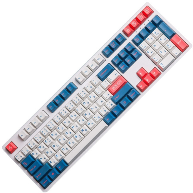 몬스타기어 142키 GMK 스타일 체리 영문 PBT 염료승화 커스텀 조약돌, 도시락, 화이트, 키캡