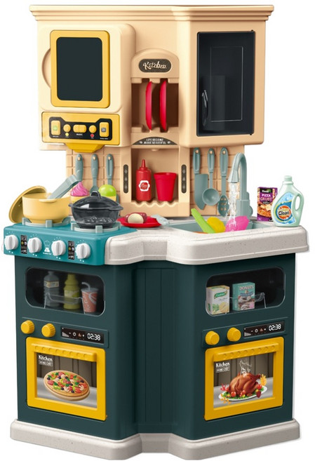 오즈토이 탈렌티드 쉐프 물나오는 작동 키친 주방놀이, 초록, 1개