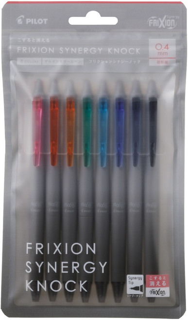 PILOT 百樂 FRIXION Synergy Knock 8色套組 0.4mm, 混合色, 1套