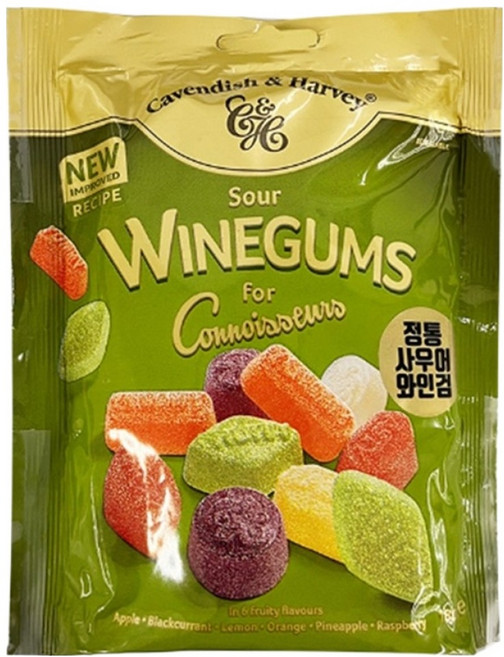 캐빈디쉬앤하비 오리지널 사우어 와인검 젤리, 180g, 1개