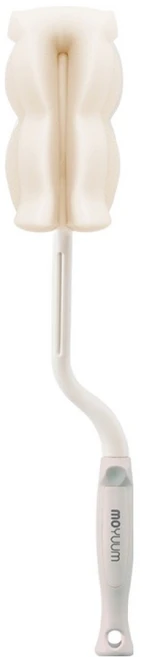 모윰 듀얼 스펀지 젖병 브러쉬, 스노우 화이트, 1개 - 쿠팡