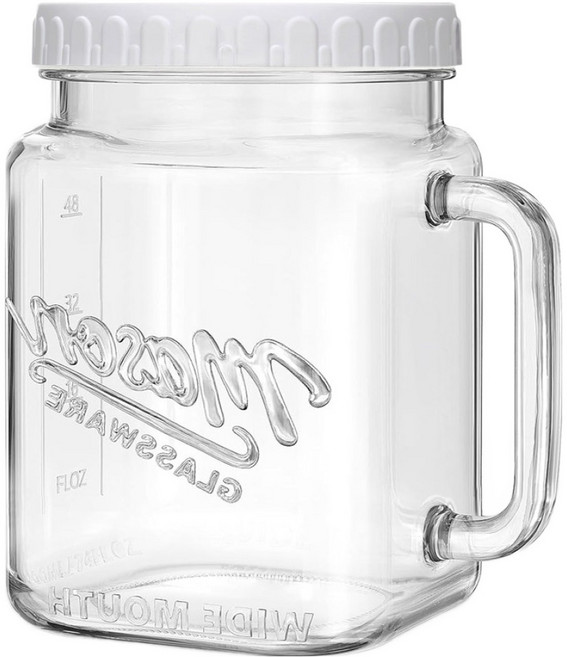 미르코리아 갤런 메종 사각 손잡이 스크류형 유리병, 2200ml, 1개