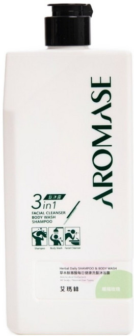 AROMASE 艾瑪絲 草本胺基酸每日健康洗髮沐浴露 暖陽玫瑰, 1個, 520ml