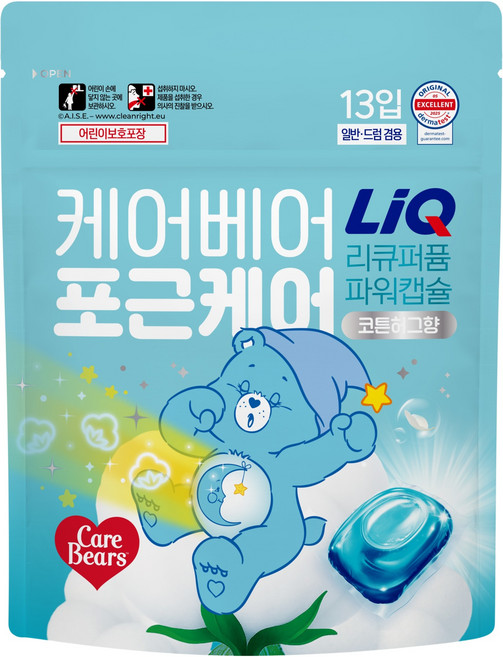 리큐 퍼퓸파워 캡슐세제 코튼허그향, 13개입, 1개