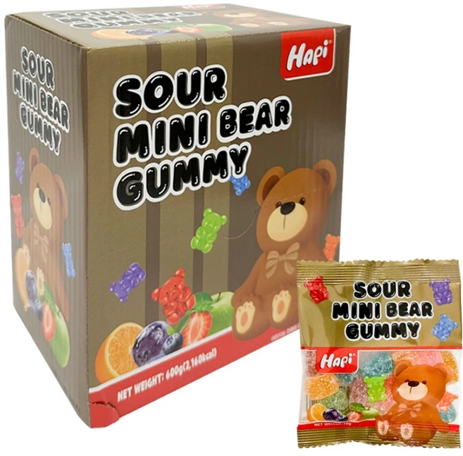 HApi 사우어 미니 베어 모양 구미 젤리 60개입, 1개, 600g - 쿠팡