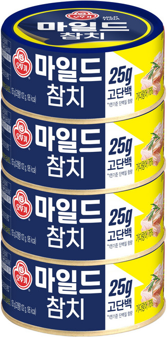오뚜기 마일드 참치, 135g, 4개