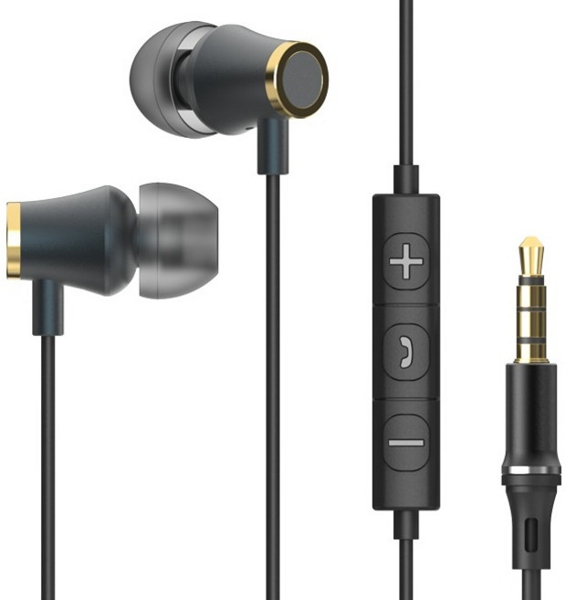 아이리버 노이즈캔슬링 갤럭시 컴퓨터 알루미늄 유선 이어폰 3.5mm, ICP-G510, 블랙