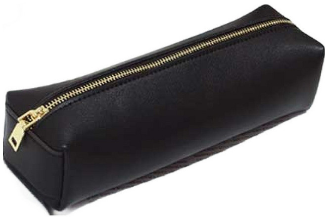 투데이리빙 심플 베이직 가죽 필통 R69025B, 블랙, 1개