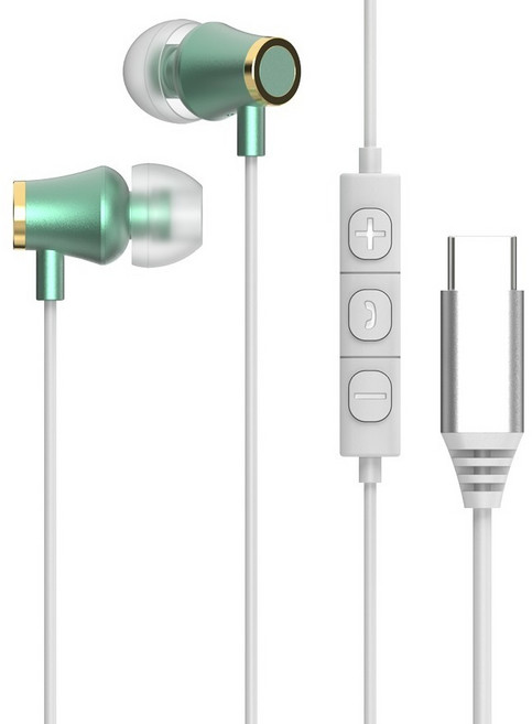 아이리버 C타입 노이즈캔슬링 알루미늄 유선 이어폰, ICP-G509, 그린