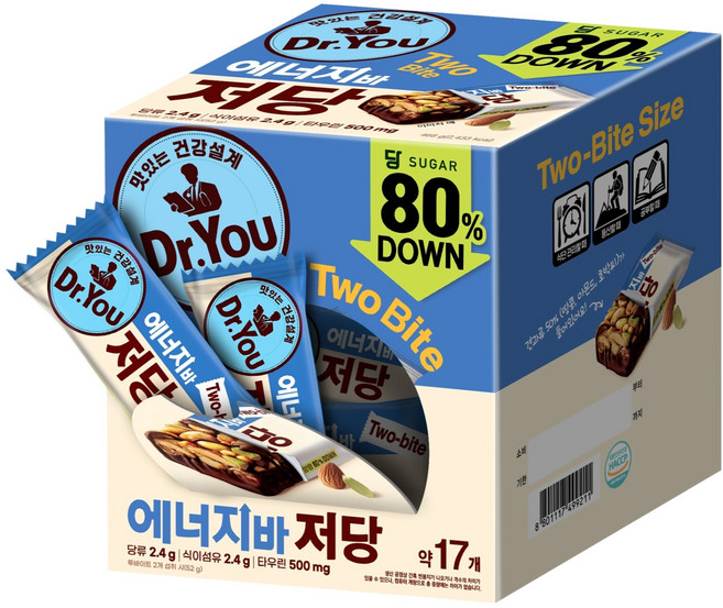 닥터유 투바이트 에너지바 저당, 468g, 1개