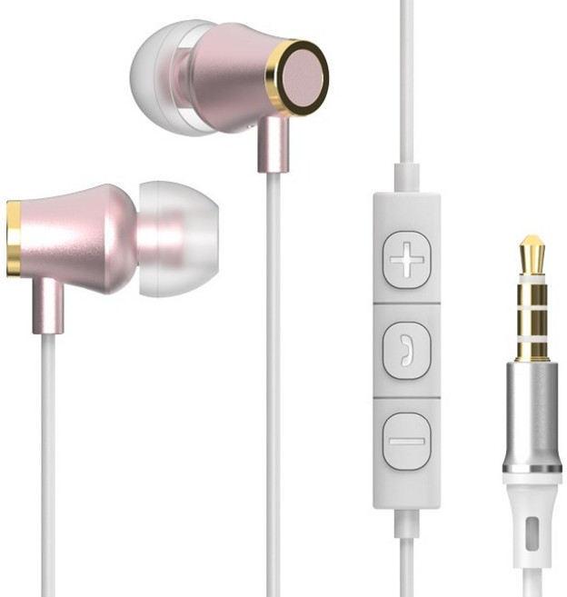 아이리버 노이즈캔슬링 갤럭시 컴퓨터 알루미늄 유선 이어폰 3.5mm ICP-G510 핑크