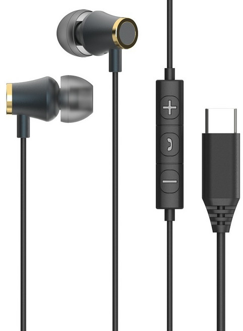아이리버 C타입 노이즈캔슬링 알루미늄 유선 이어폰, ICP-G509, 블랙