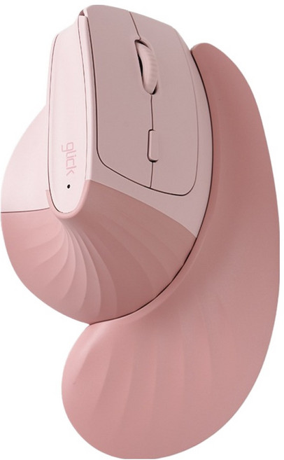 지클릭커 오피스프로 버티컬 도톰스콘 무소음 블루투스 무선 마우스, 핑크, OP85