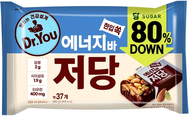 닥터유 한입쏙 에너지바 저당, 380g, 1개 - 쿠팡