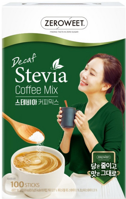 제로윗 펄세스 디카페인 스테비아 커피믹스, 9g, 100개입, 1개