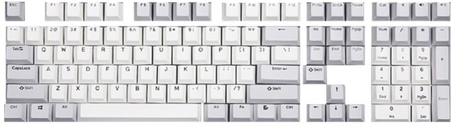 몬스타기어 108키 이중사출 PBT 체리 포인트 키캡, 그레이 + 화이트