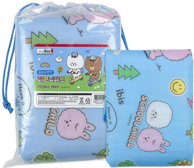 아이비스 숑숑 프렌즈 피크닉 매트, 블루