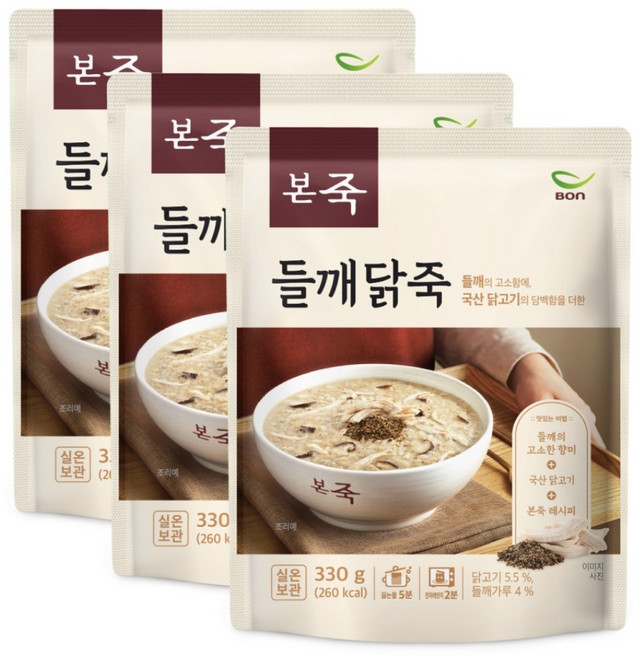 Bon 本粥 紫蘇雞肉粥, 3個, 330g