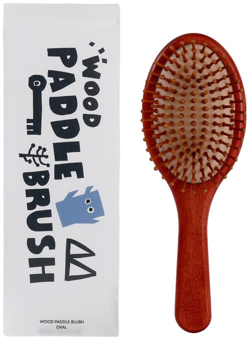 씨조 원형 패들 쿠션 브러쉬, 1개, 우드