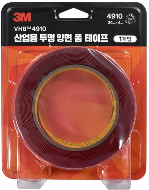 브이에이치비 쓰리엠 4910 산업용 투명 양면 폼 테이프, 1개
