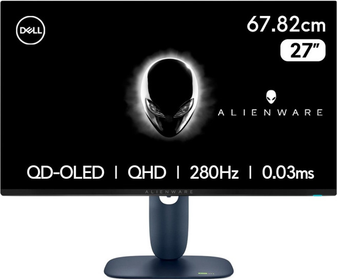 델 QHD 에일리언웨어 280Hz 0.03ms QD-OLED 게이밍 모니터, 67.81cm, AW2725D