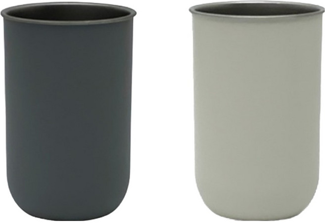 에브리윅 304 스테인레스 이중 화장실컵 2종 세트, 1세트, 아이보리, 그레이