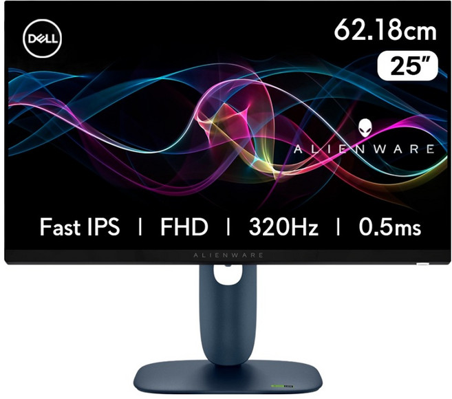 델 FHD 에일리언웨어 320Hz 0.5ms IPS 게이밍 모니터, 62.1cm, AW2525HM