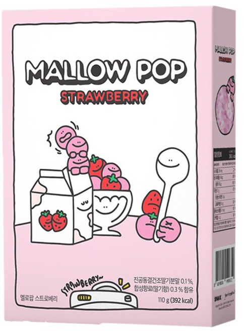 멜로팝 건조 마시멜로우 시리얼 스트로베리, 1개, 110g