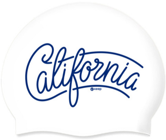 킵스위밍 캘리포니아 실리콘 수모, 네이비 + 화이트, 1개