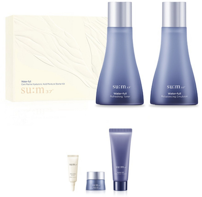 숨37도 워터풀 케어 마린 히알루론산 수분 기초 스타터 키트, 1세트