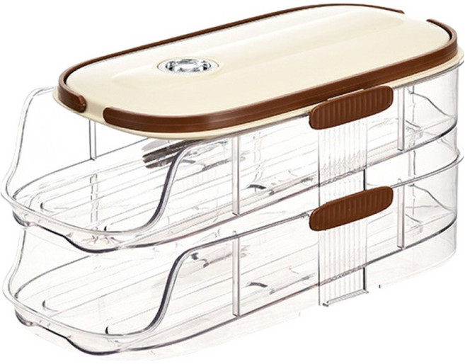 앤티스 스르륵 롤링 계란보관함 2열 2단, 아이보리, 1개