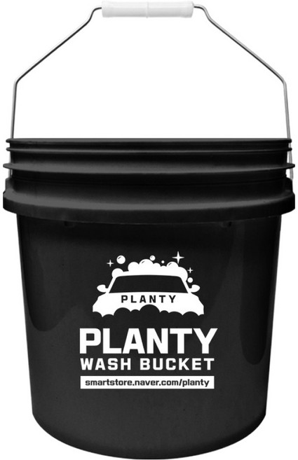 월드크린 플렌티 세차 버킷, 16L, 블랙