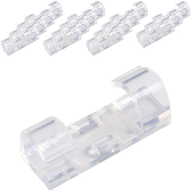 앞날창창 접착식 전선 케이블 선 정리 고정 클립 홀더, 투명, 16개