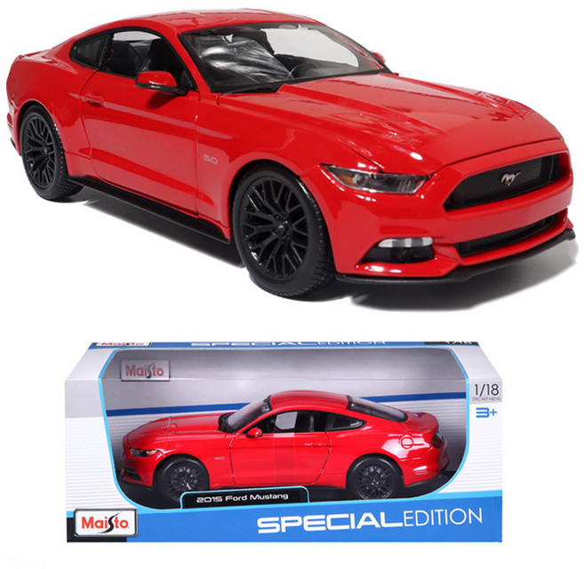 Maisto 1：18 2015 福特野馬 GT 壓鑄模型車, 紅色, 1個