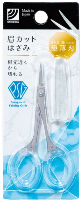 GREEN BELL 綠鐘 台灣公司貨 附套極薄彎刃修容剪 PSG-103, 銀色, 1支