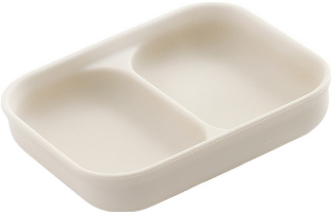 탁가온 유아용 123 흡착 2구 식판, 아이보리, 1개