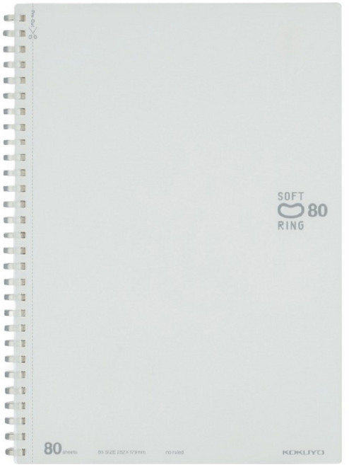 고쿠요 스프트링 베이직 무지 노트 A5, 화이트, 1개